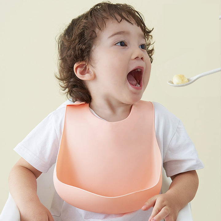 Weiches, wasserdichtes Silikon-Baby-Lätzchen mit Lebensmittelfang, Baby-Silikon-Lätzchen - PrimePick24