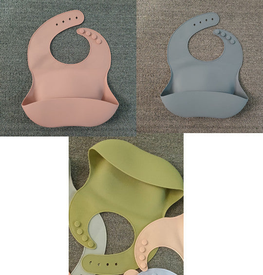 Weiches, wasserdichtes Silikon-Baby-Lätzchen mit Lebensmittelfang, Baby-Silikon-Lätzchen - PrimePick24