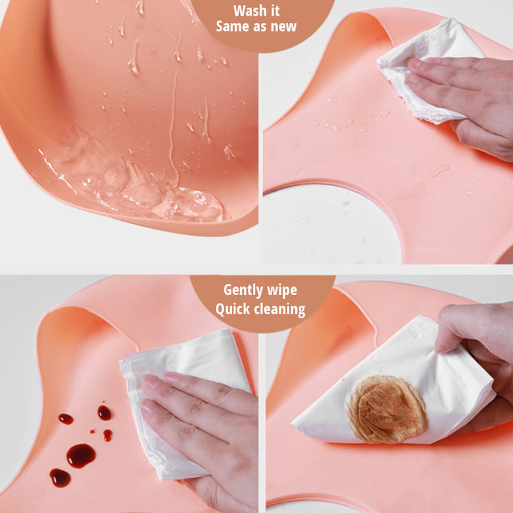 Weiches, wasserdichtes Silikon-Baby-Lätzchen mit Lebensmittelfang, Baby-Silikon-Lätzchen - PrimePick24